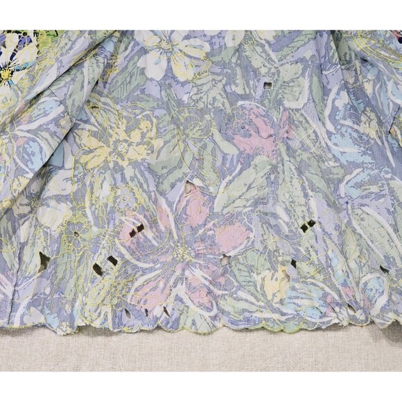 Trenz by Theresa Renz Blazer Womens 2XL Green Vibrant Floral Embroidered Jacket - Picture 8 of 8